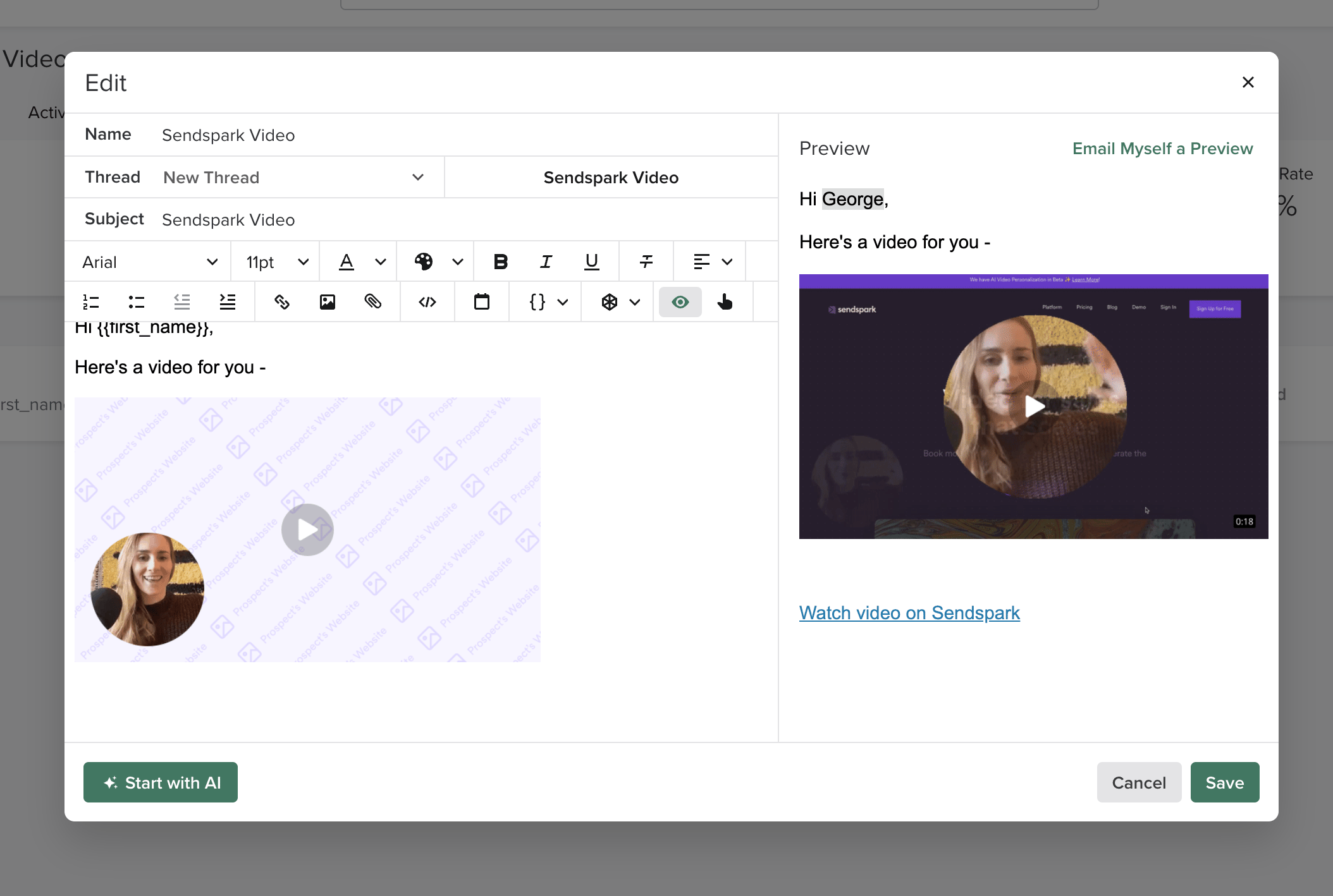 Share AI Video in Salesloft