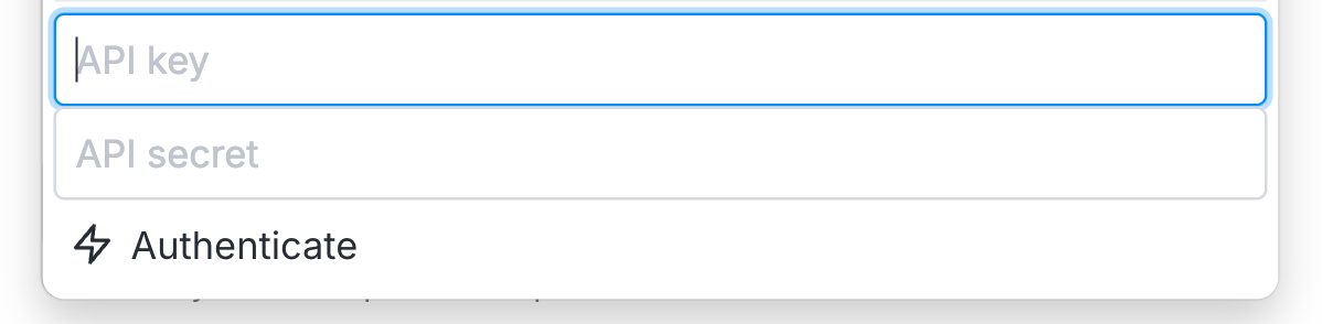 Sendspark API credentials section displaying API Key and Secret Key fields
