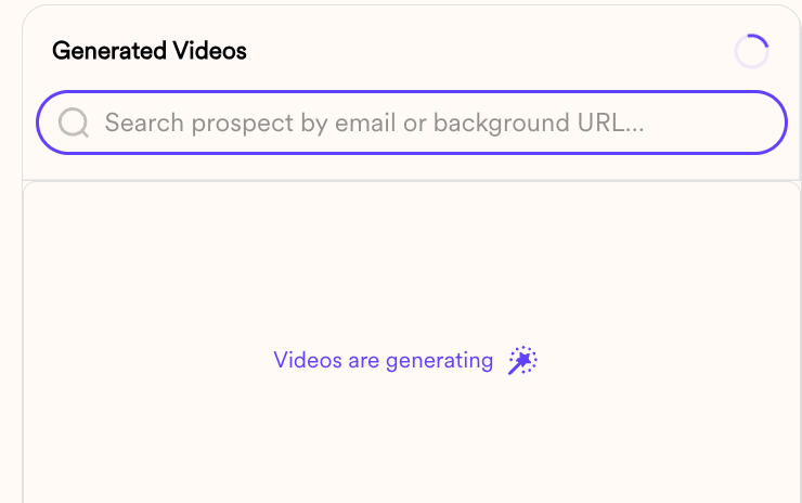 HighLevel workflow showing Videos are Generating spinner and status message