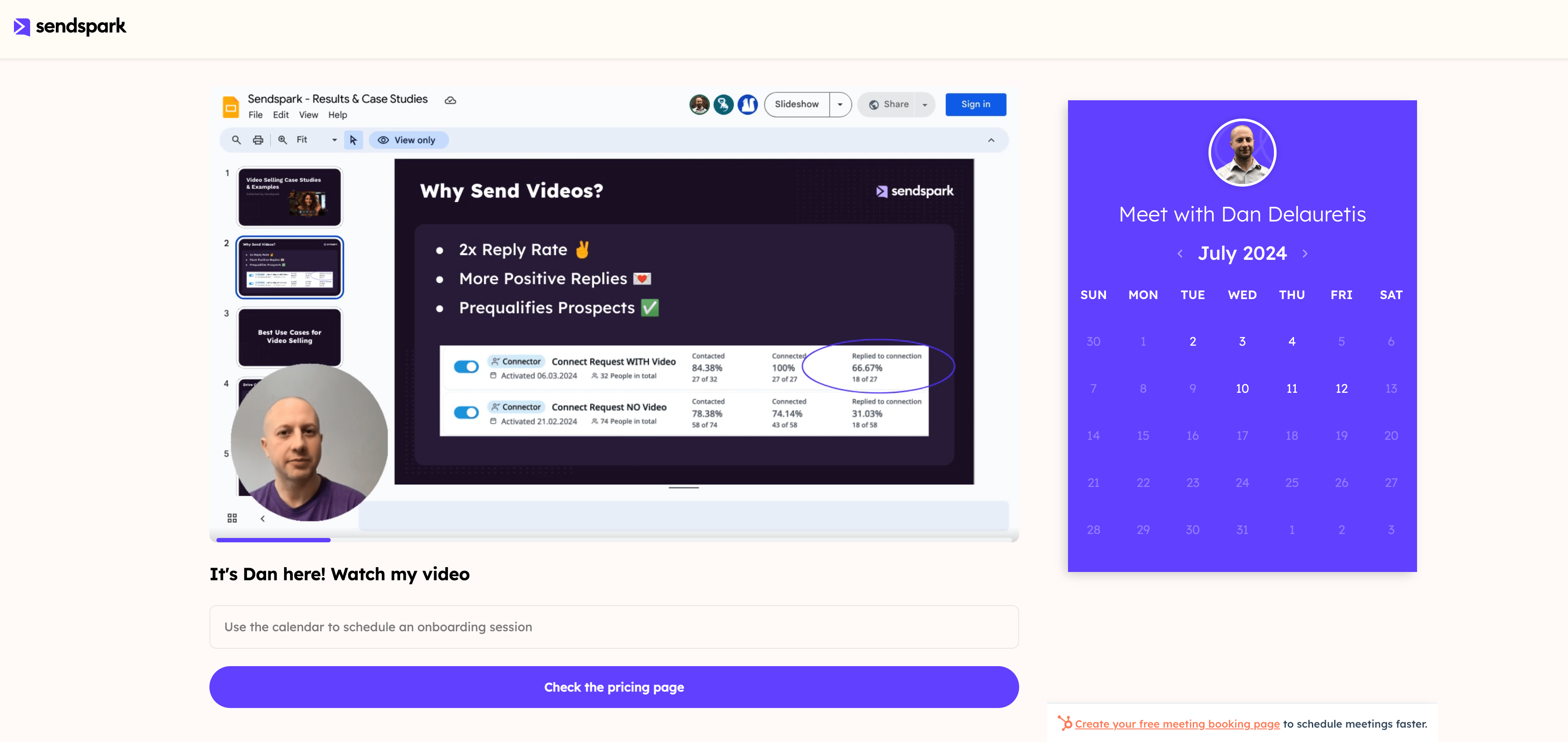 Google Slides presentation open in browser showing pitch deck content