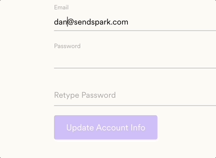 Account Information section with email and password input fields