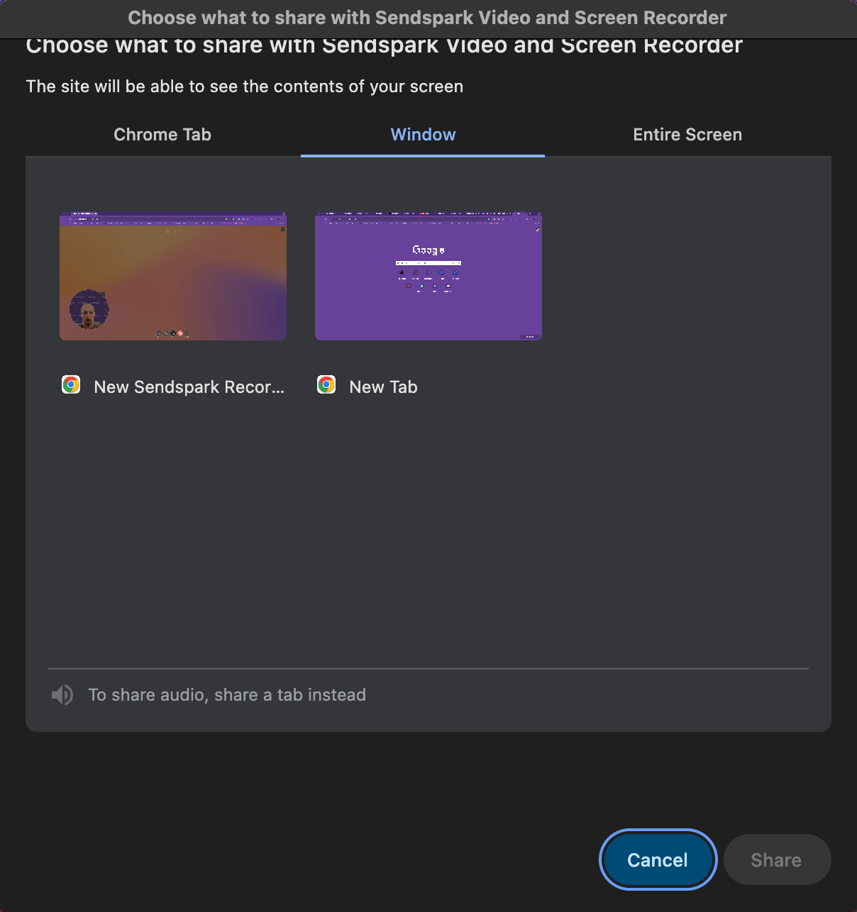 recording options