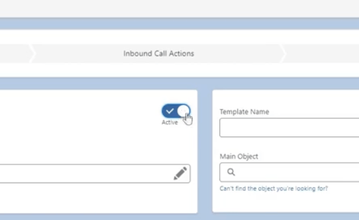 Template activation toggle or button in Salesforce settings