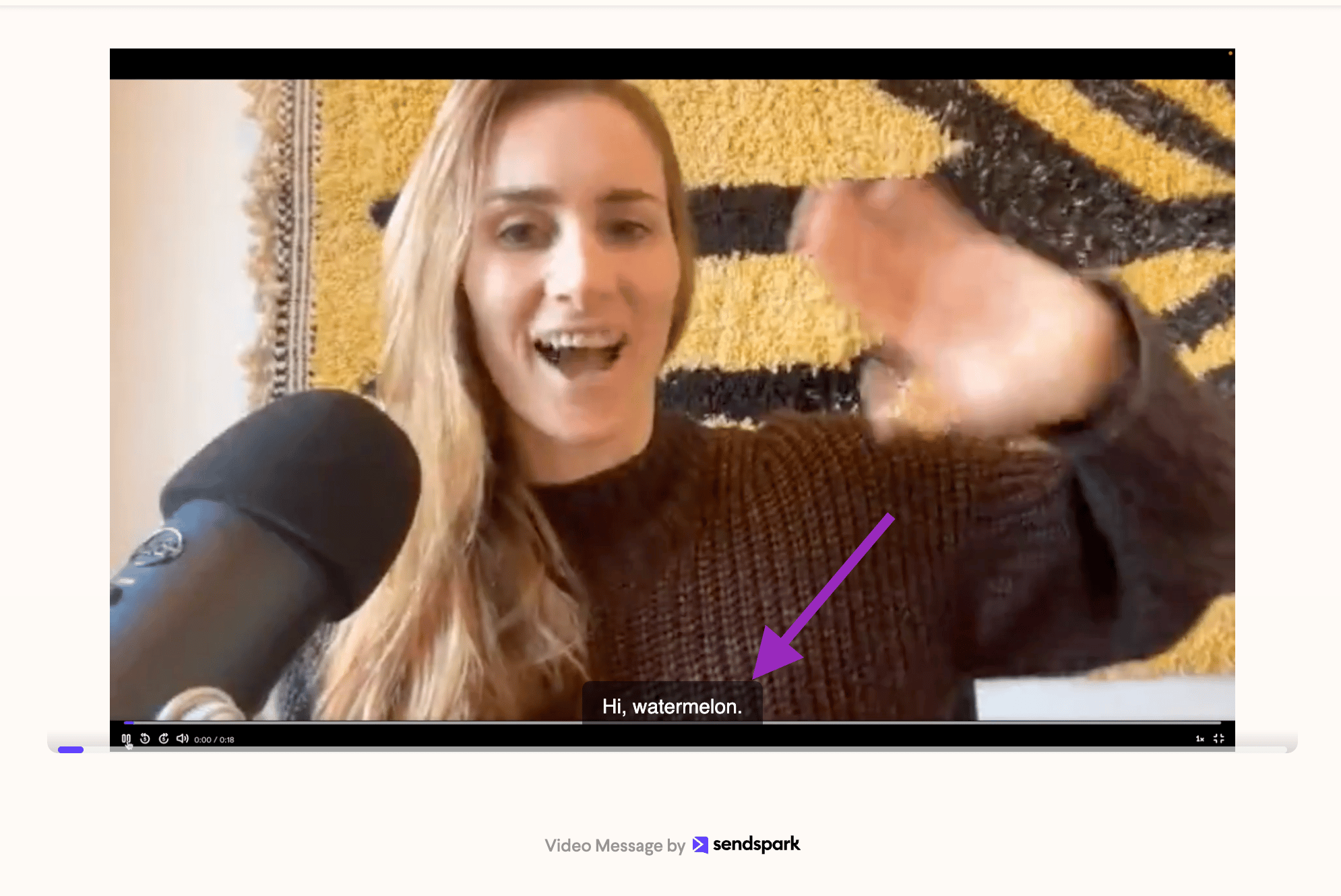 Dynamic video with AI voice cloning saying the first name at the start