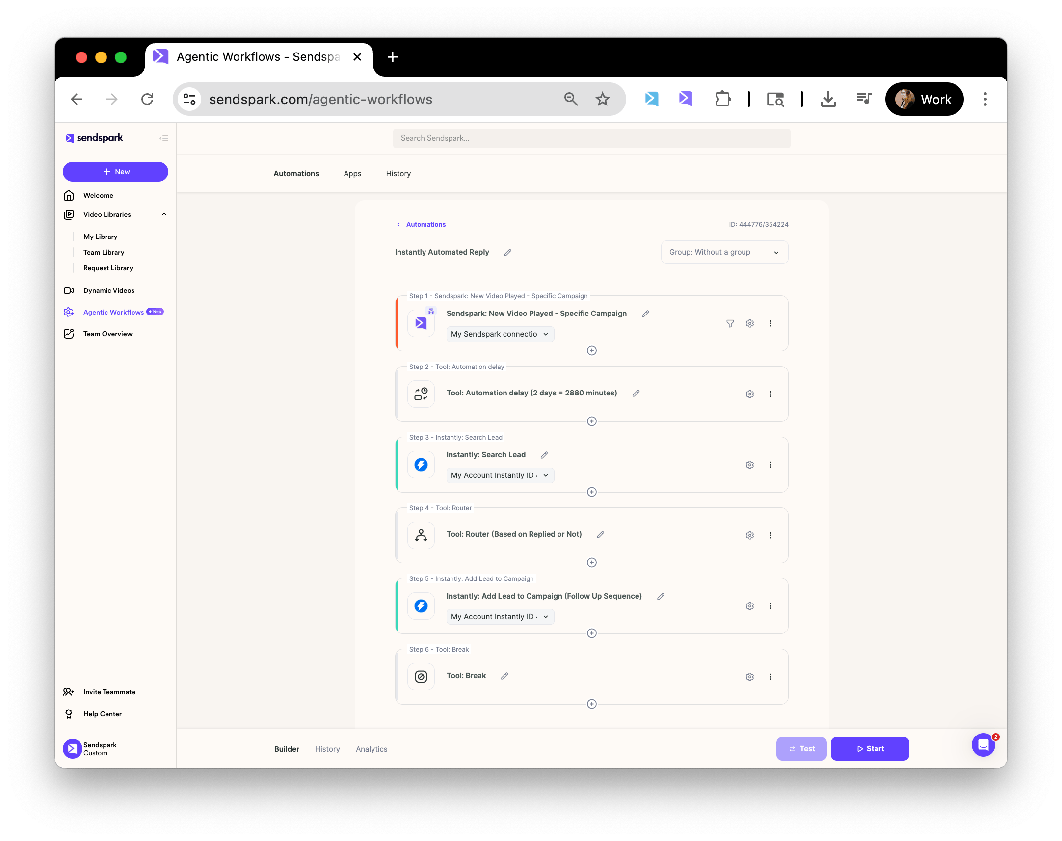 Complete automation workflow diagram showing all steps from trigger to actions