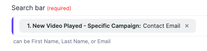 Automation variable mapping showing contact email field from previous step