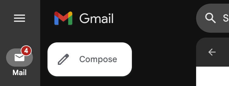 Gmail compose window open with blank email ready for snippet code
