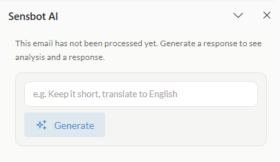 Generate response screen with optional instructions field