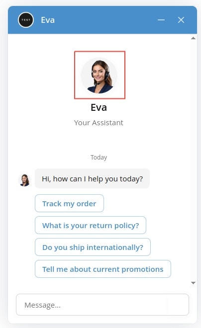 Avatar image upload configuration