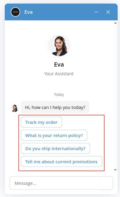 Suggested questions configuration