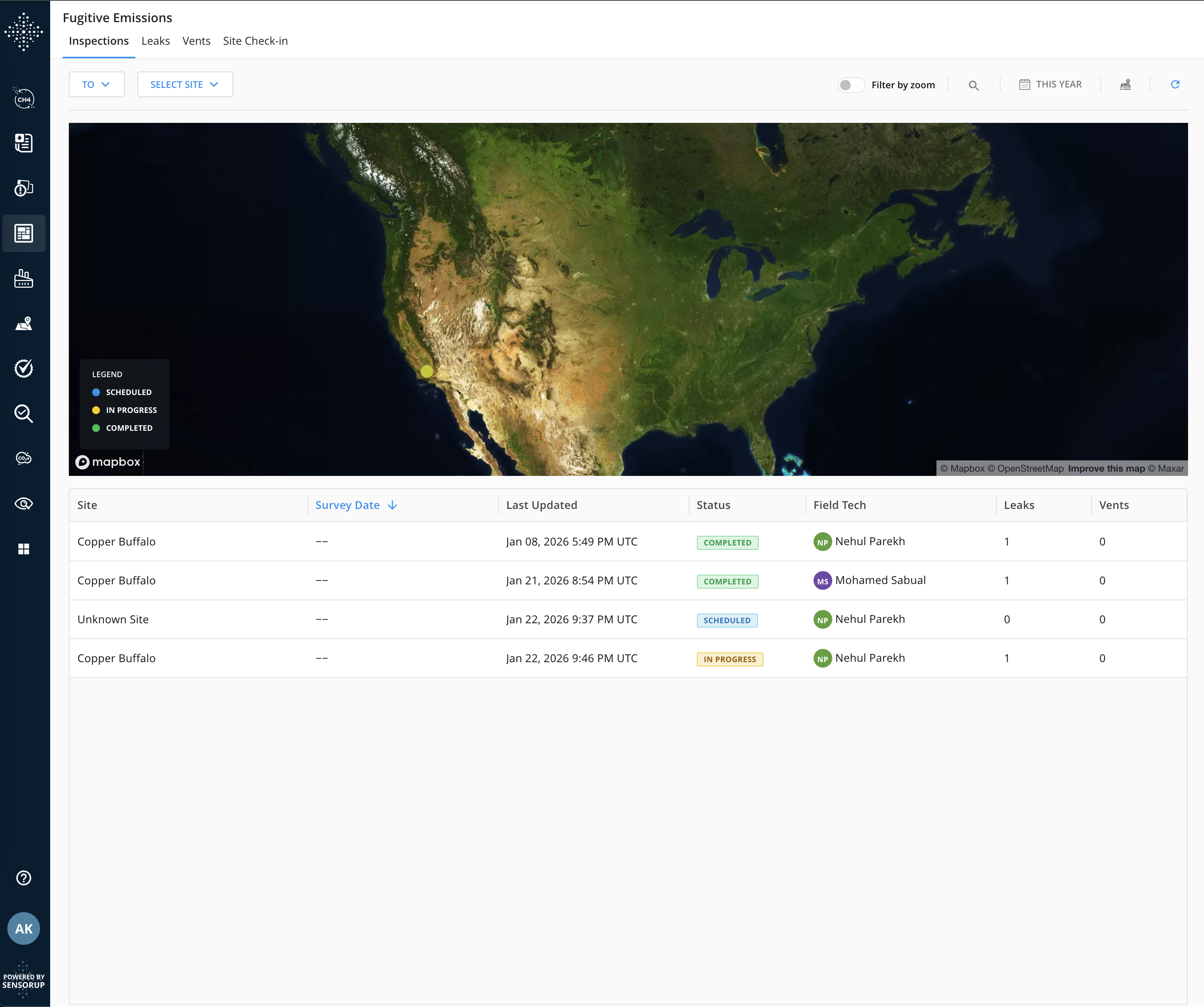 Inspections Dashboard - SensorUp Documentation