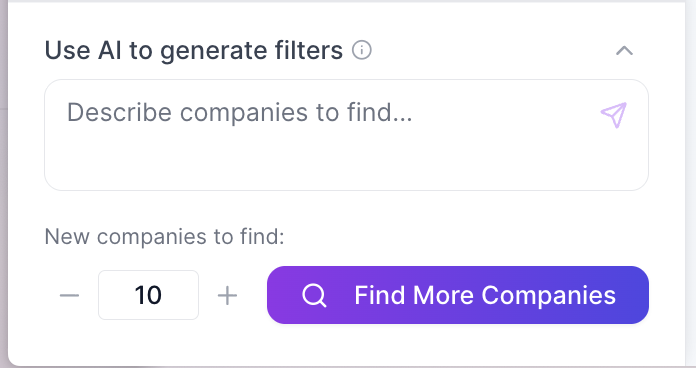 AI filter generator in campaign sidebar