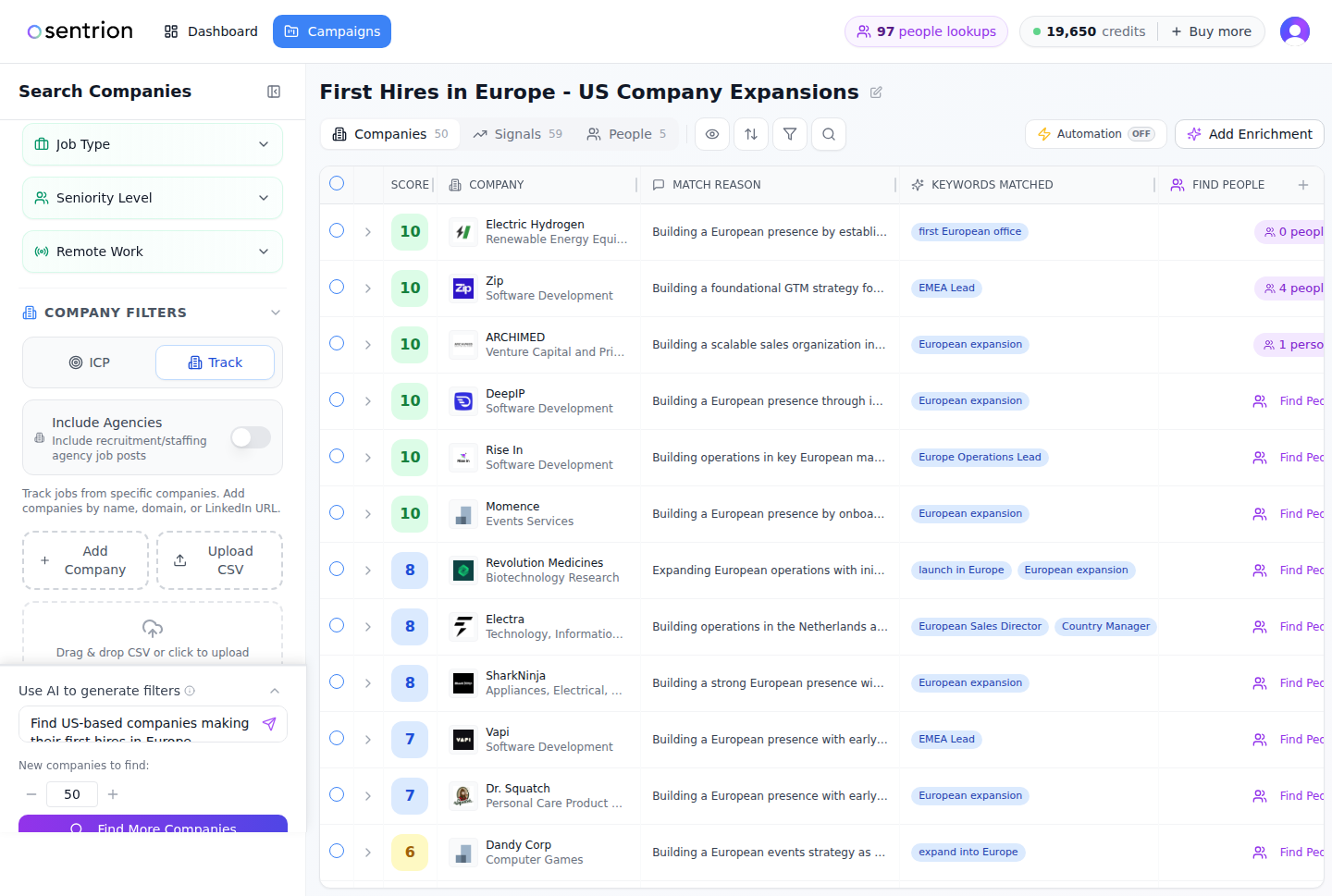 Track mode interface