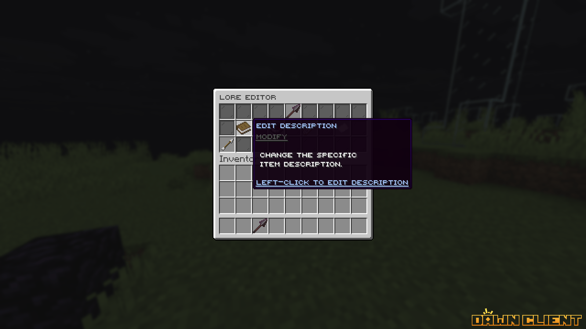SentryLore In-Game Editor GUI