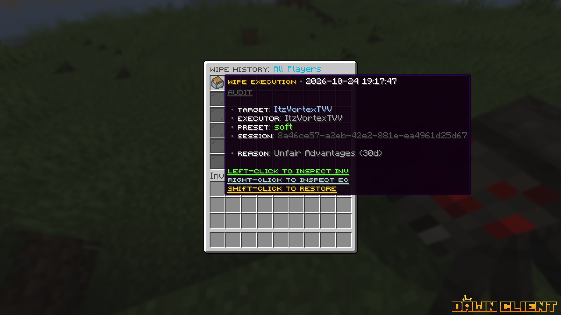 SentryWipe Saved Backups GUI