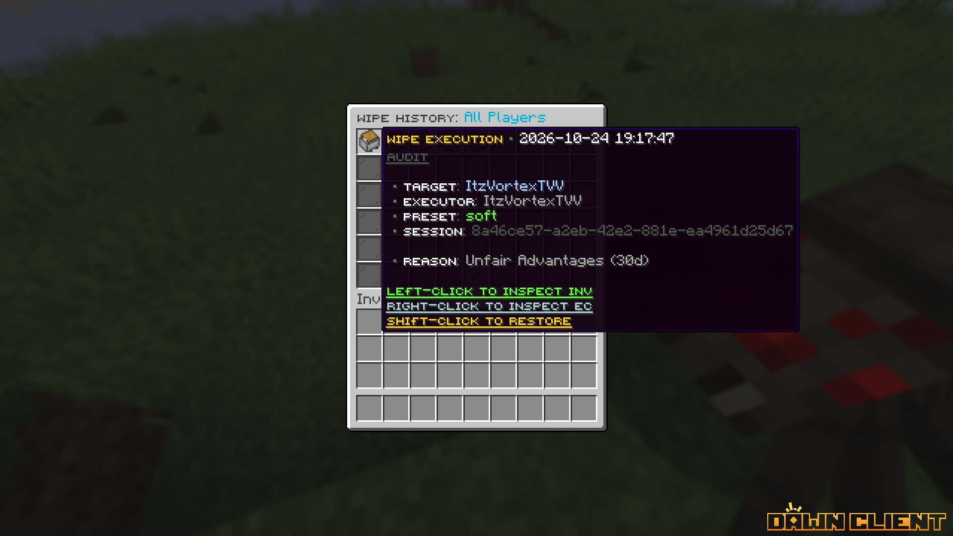 SentryWipe Saved Backups GUI