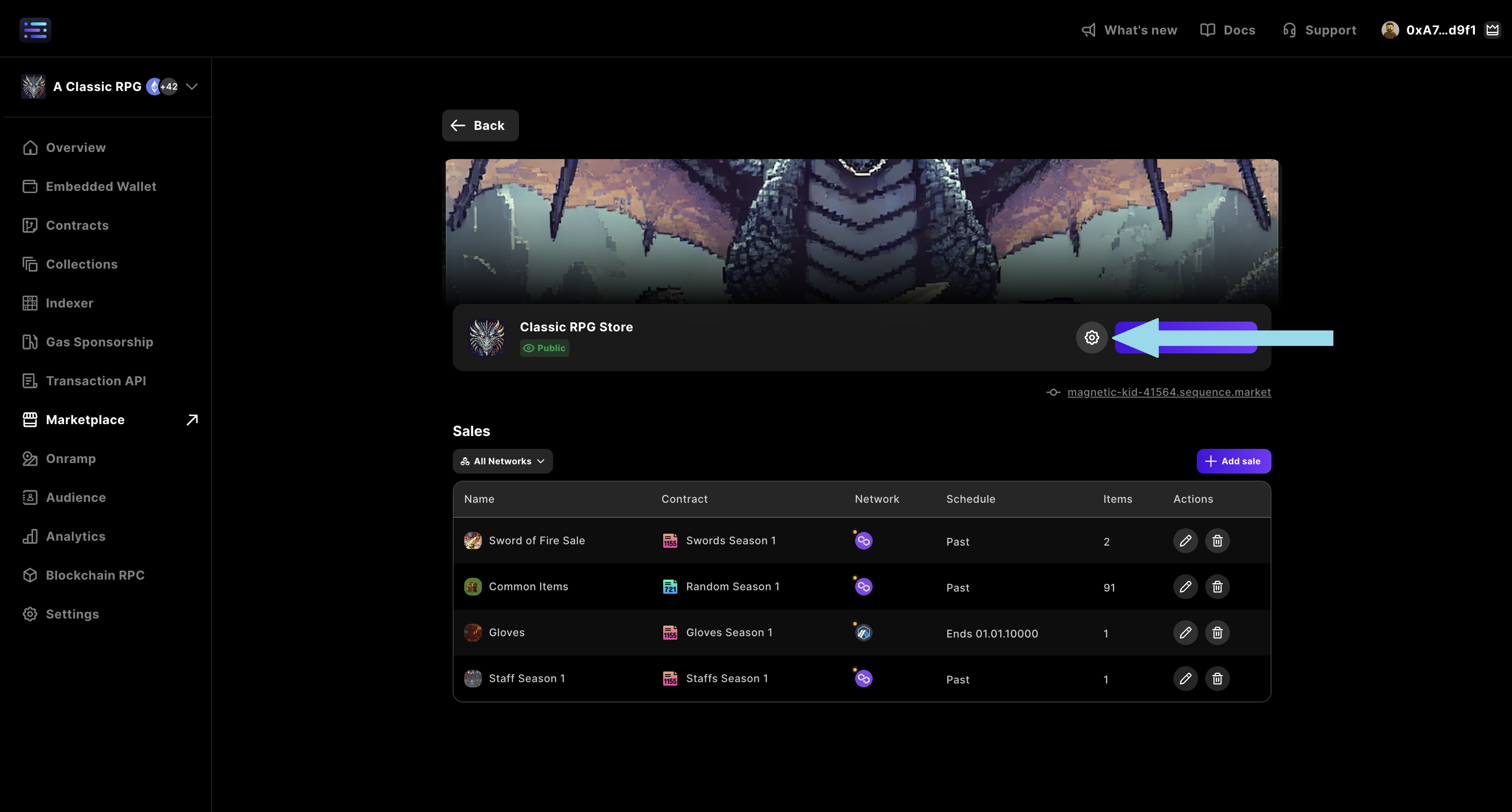 marketplace settings