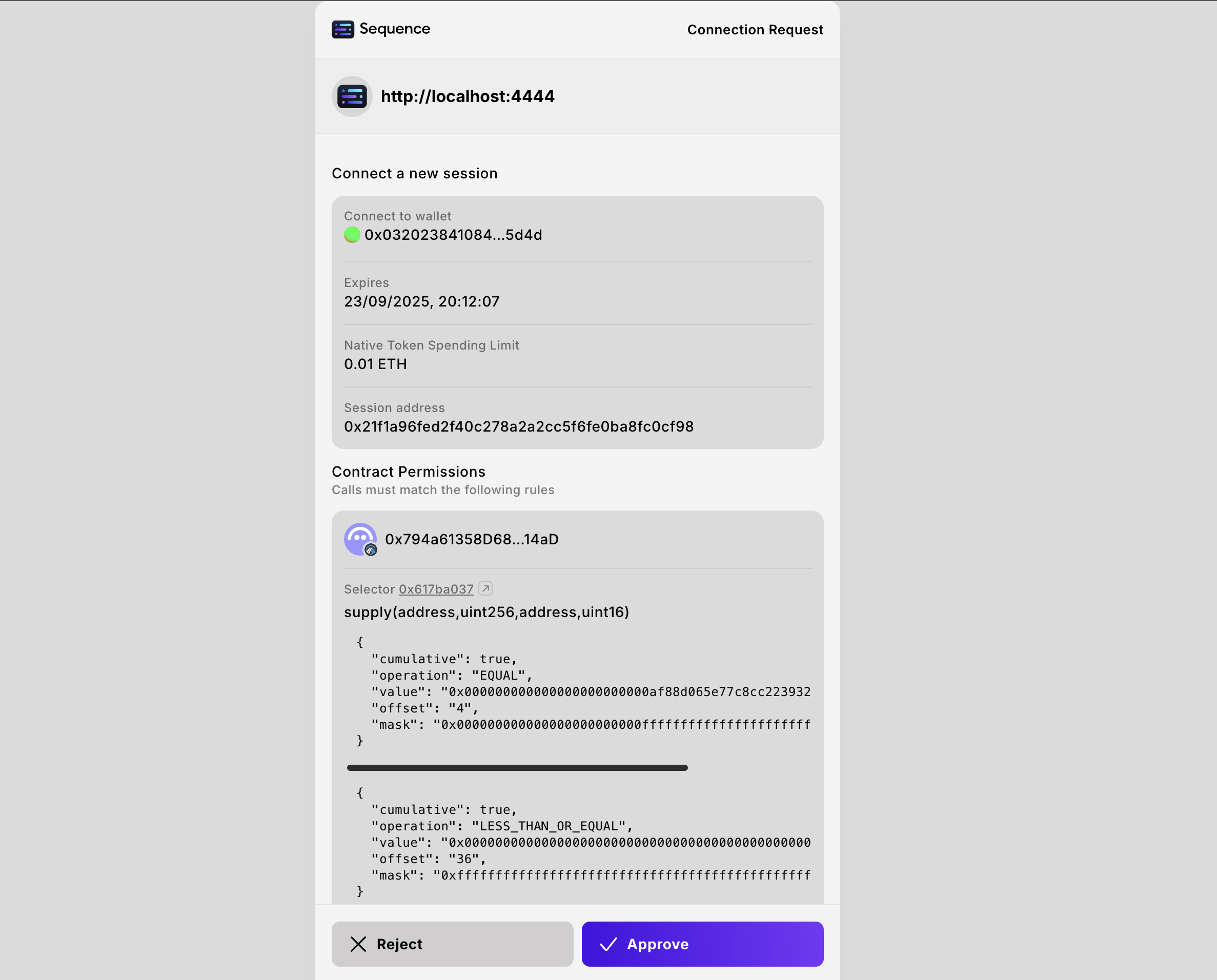 Main dashboard interface