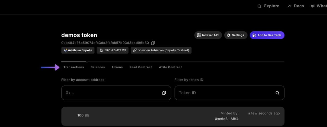 ver transacciones de token de moneda