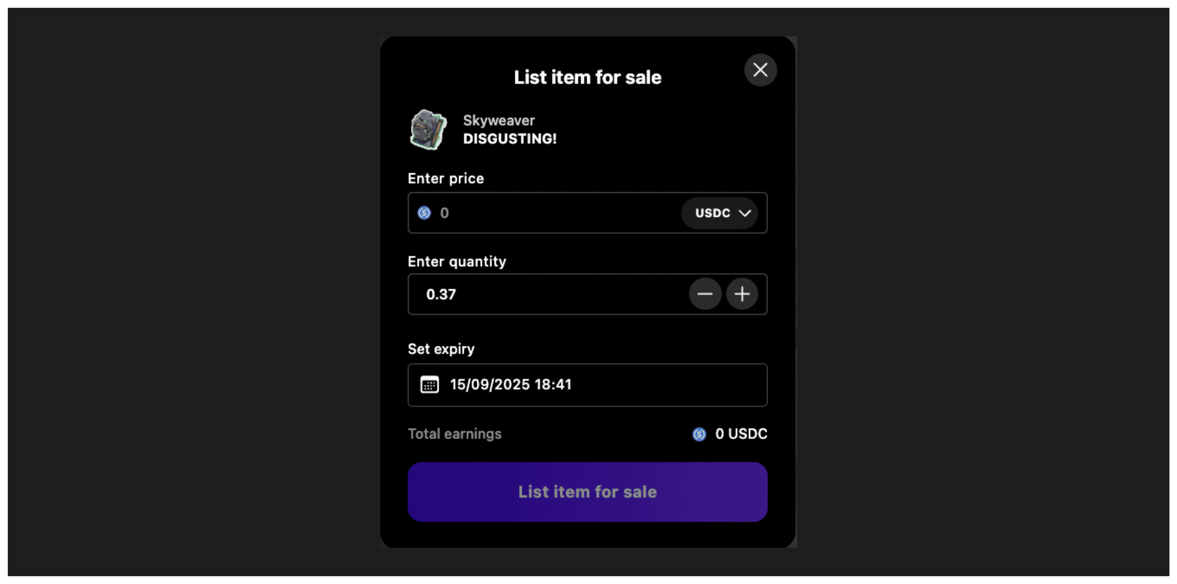 Create Listing Modal