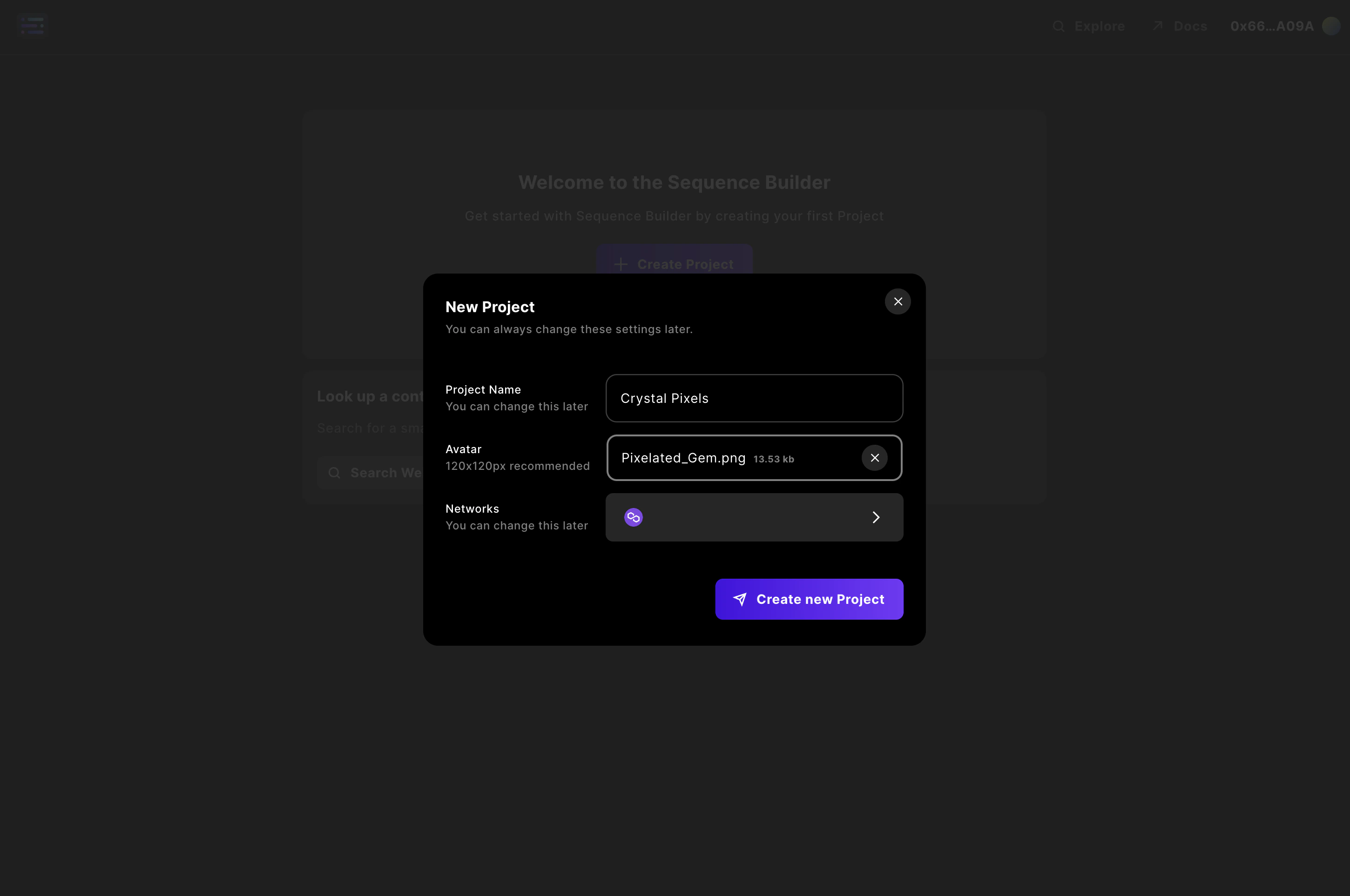 Sequence builder enter details