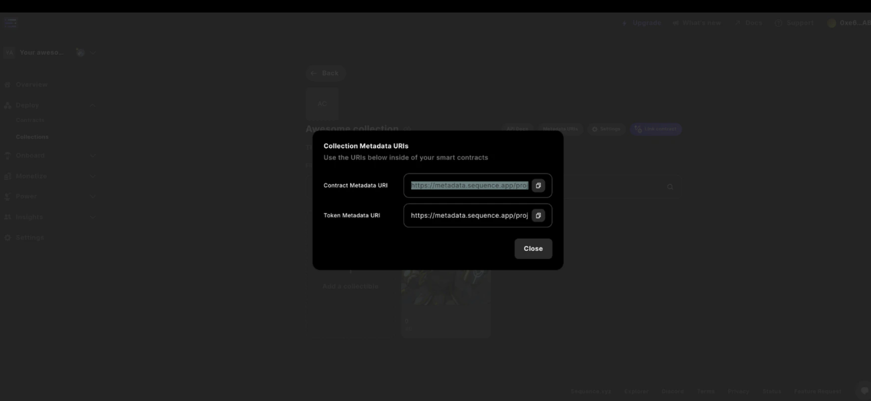 access metadata uris