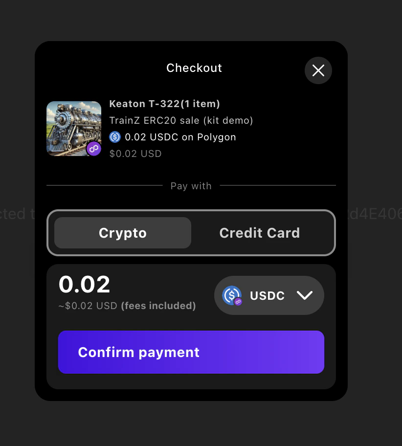 Payment Selection Modal