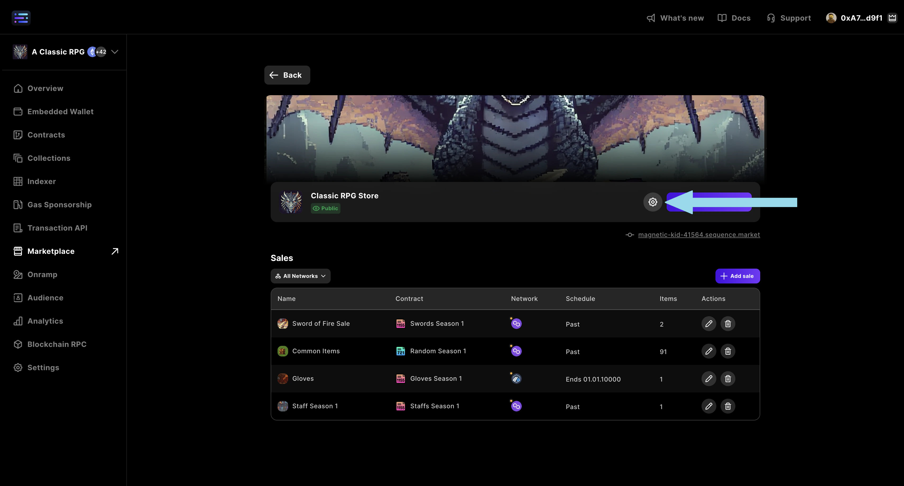 marketplace settings