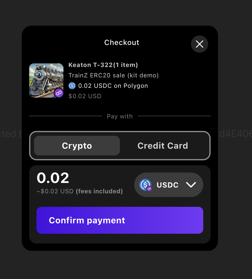 Payment Selection Modal