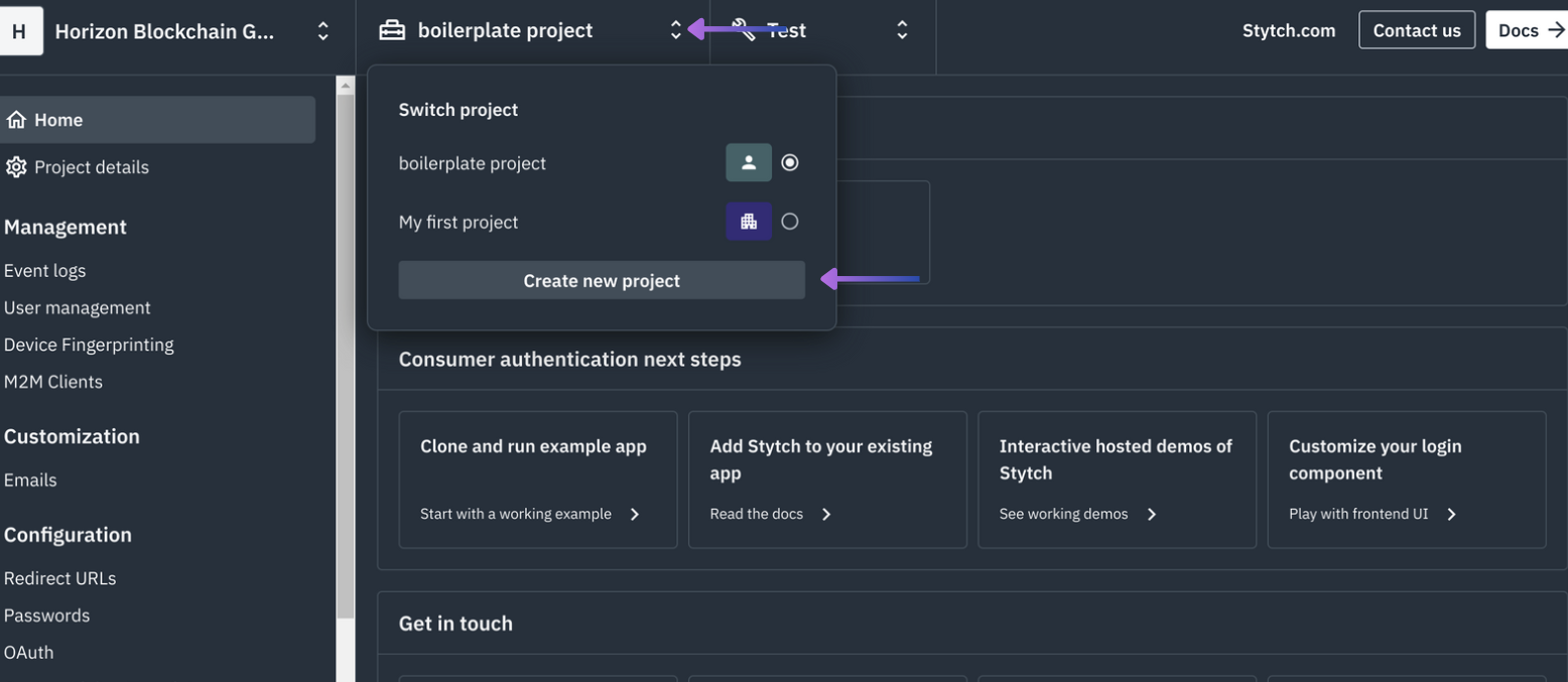 プロジェクトの作成