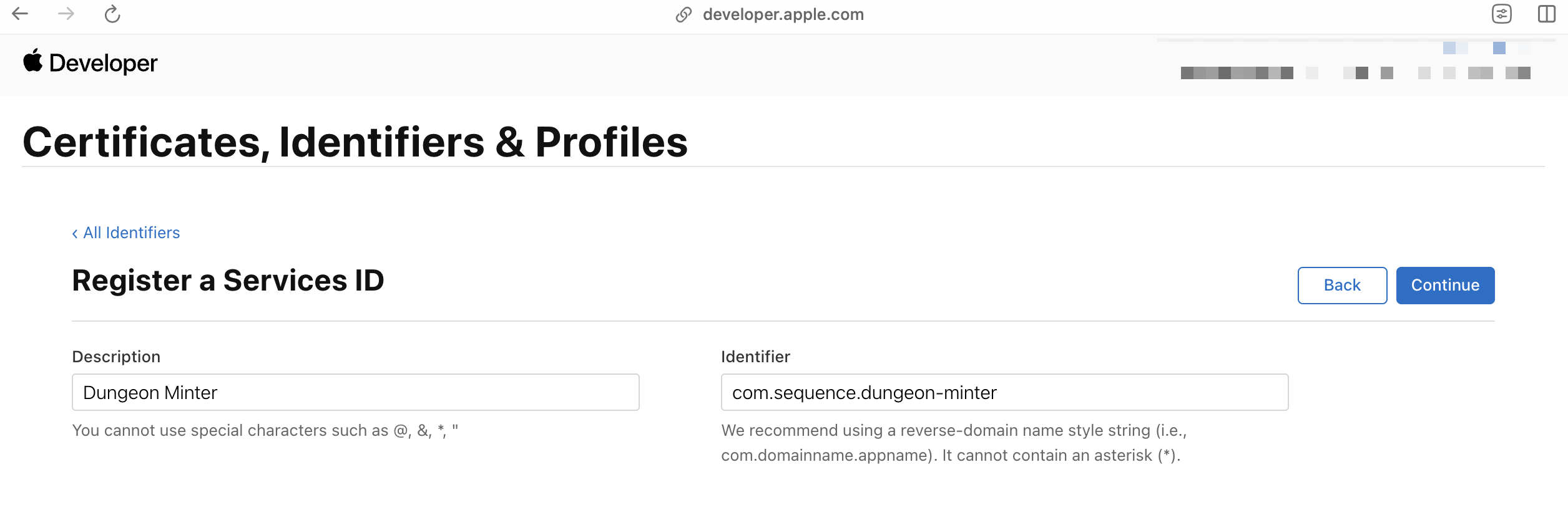 ウェブアプリケーション設定