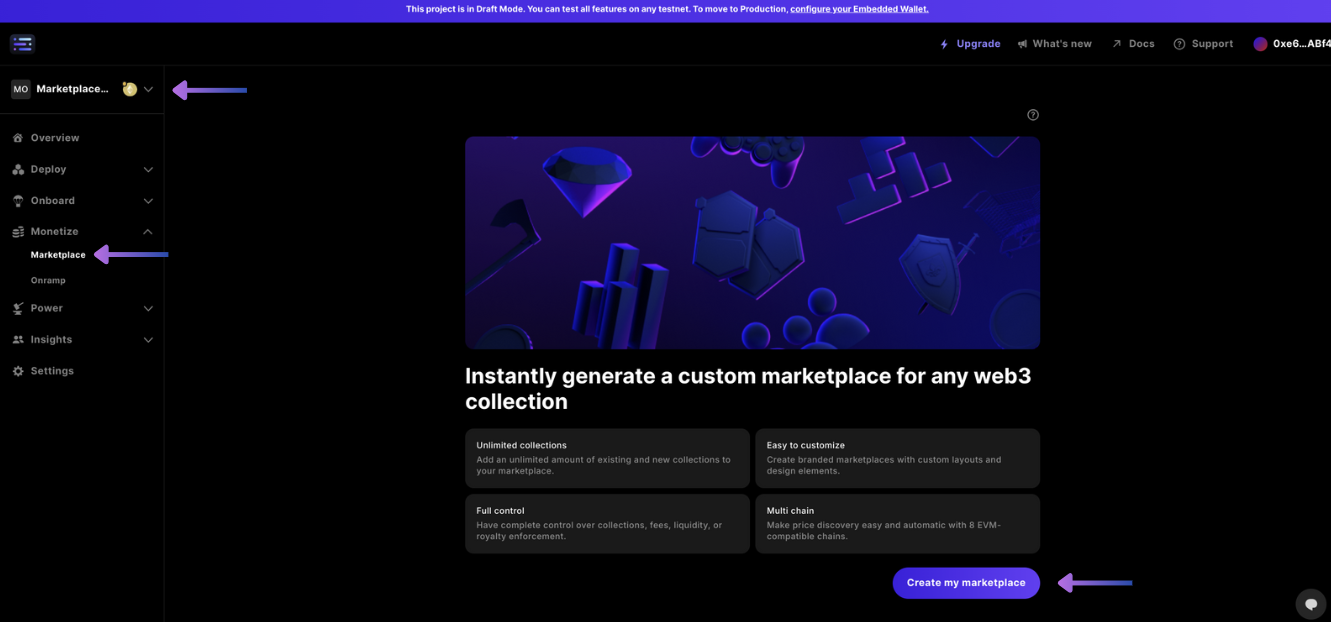 desplegar nuevo marketplace