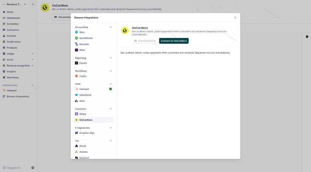 Connect GoCardless to Sequence