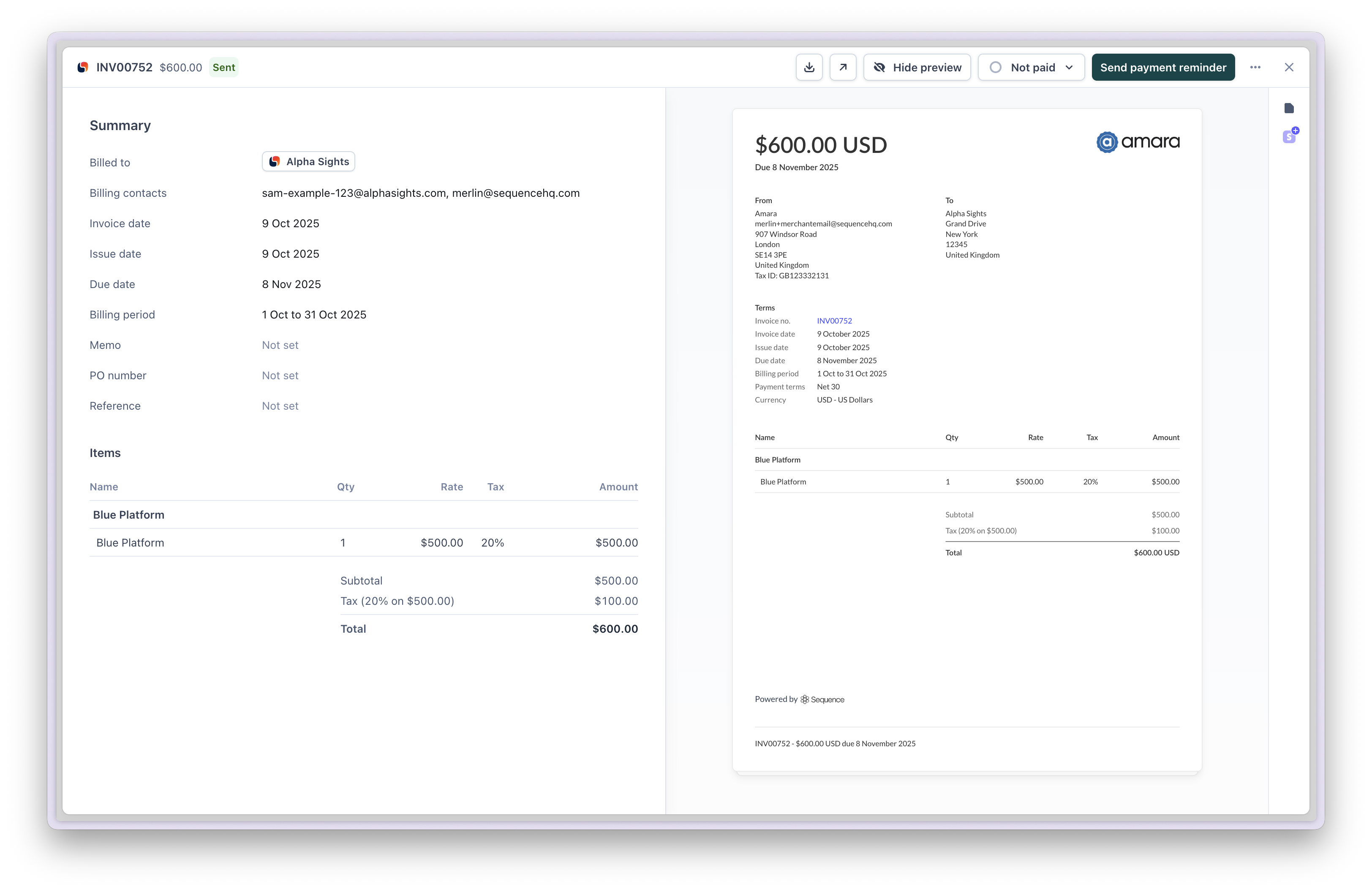 Invoicing customers - Sequence
