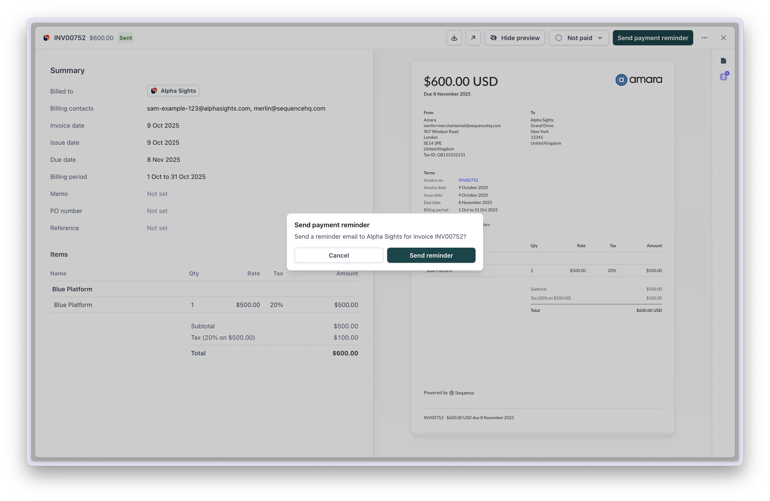 Invoice Editing