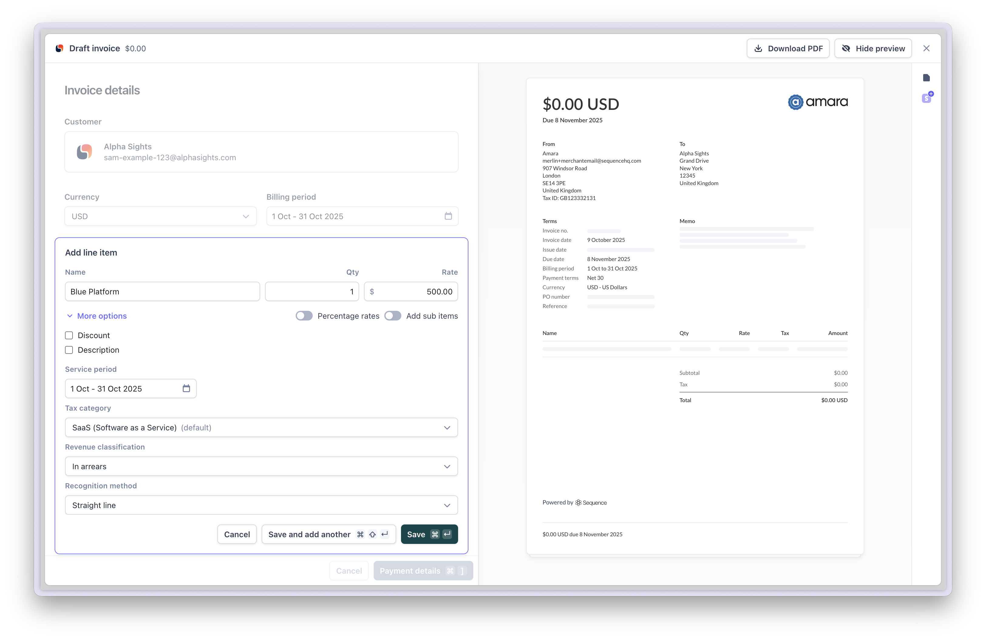 Invoice Editing