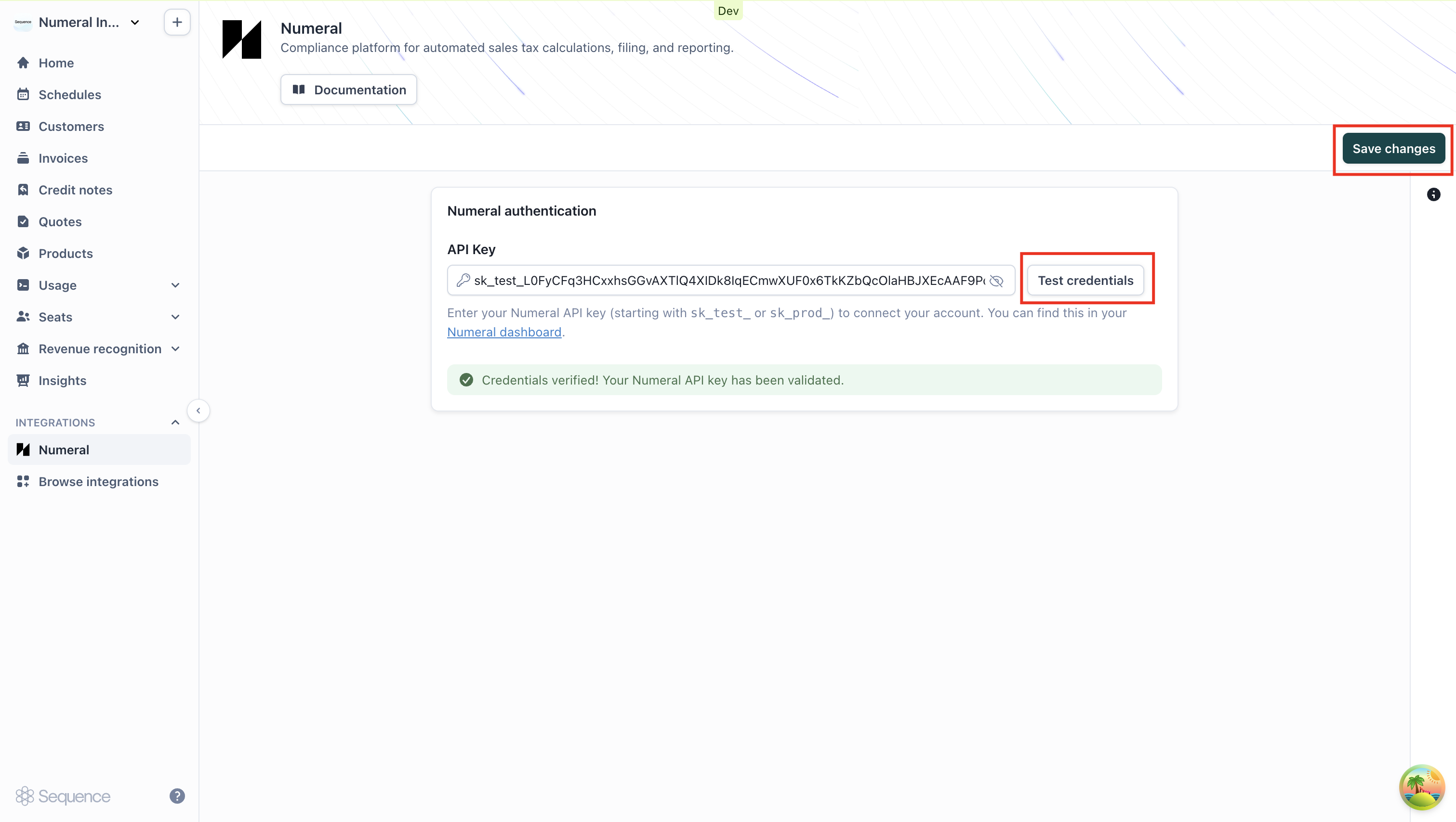Enter Numeral API key