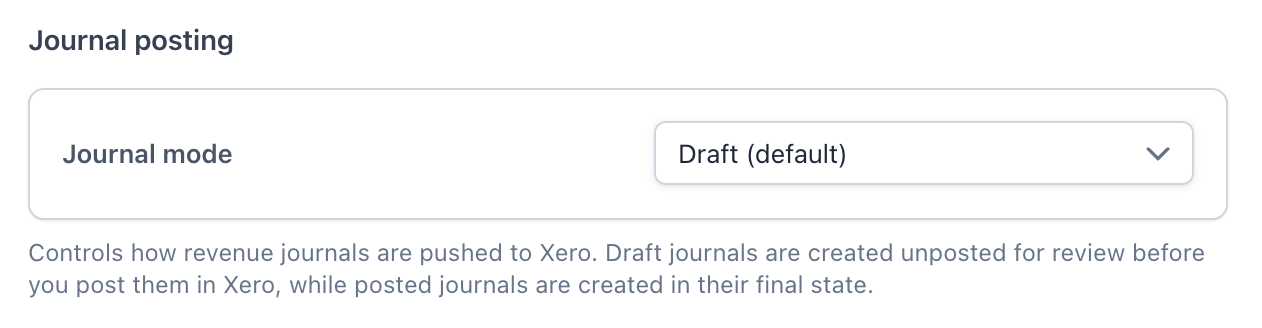 Journal posting mode setting