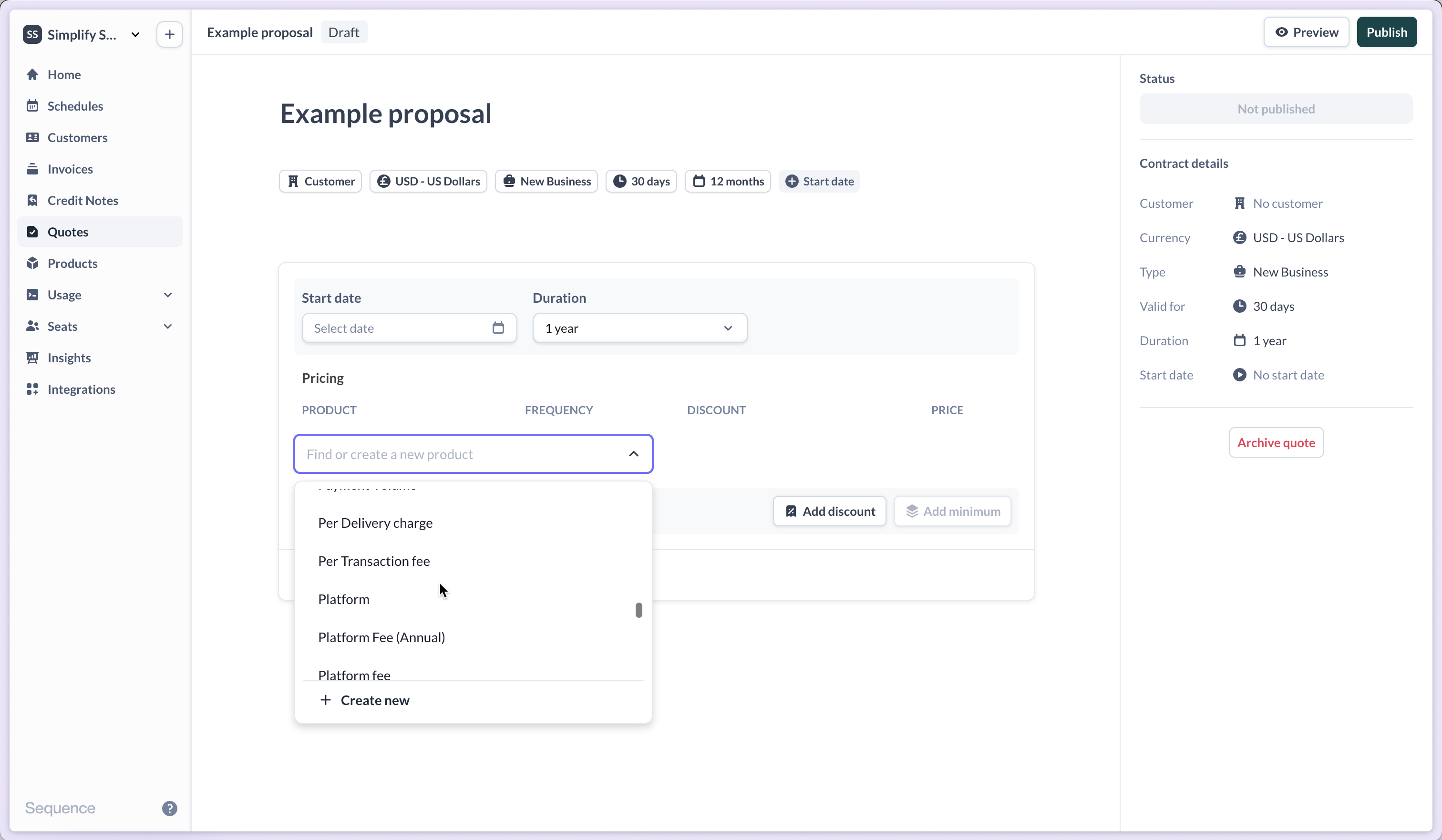 Configure pricing