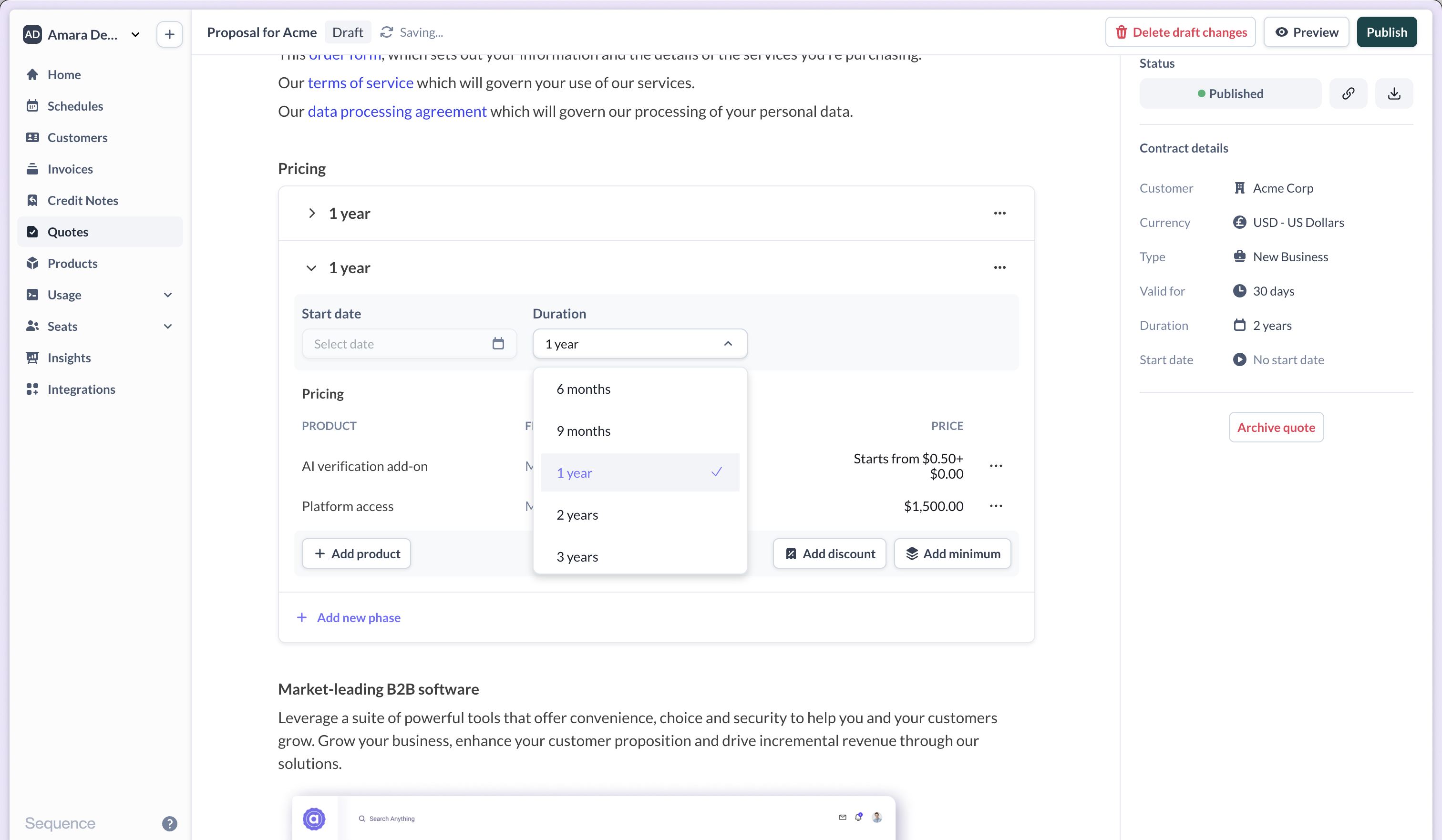 Creating ramped pricing