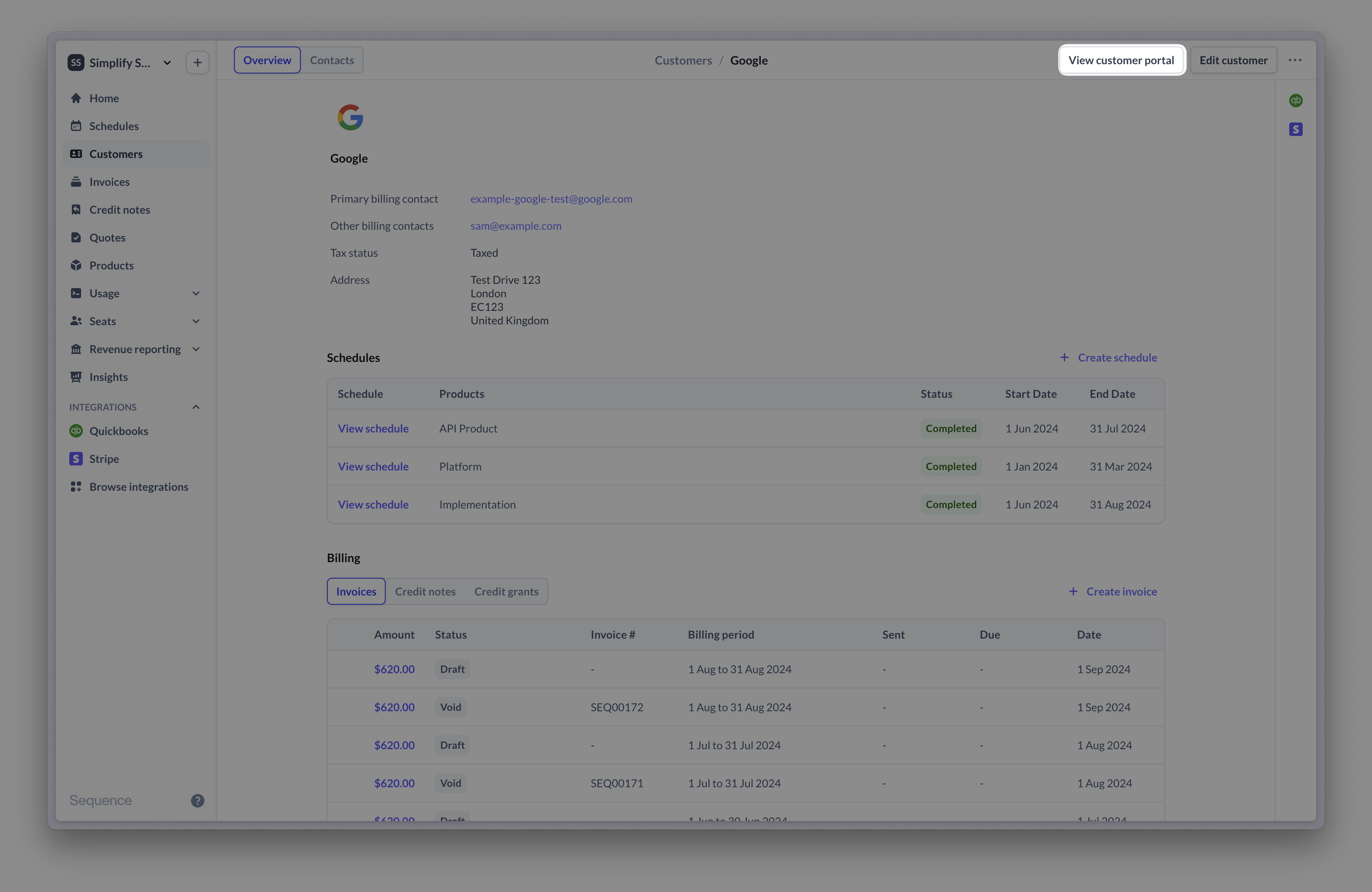 Customer Portal link