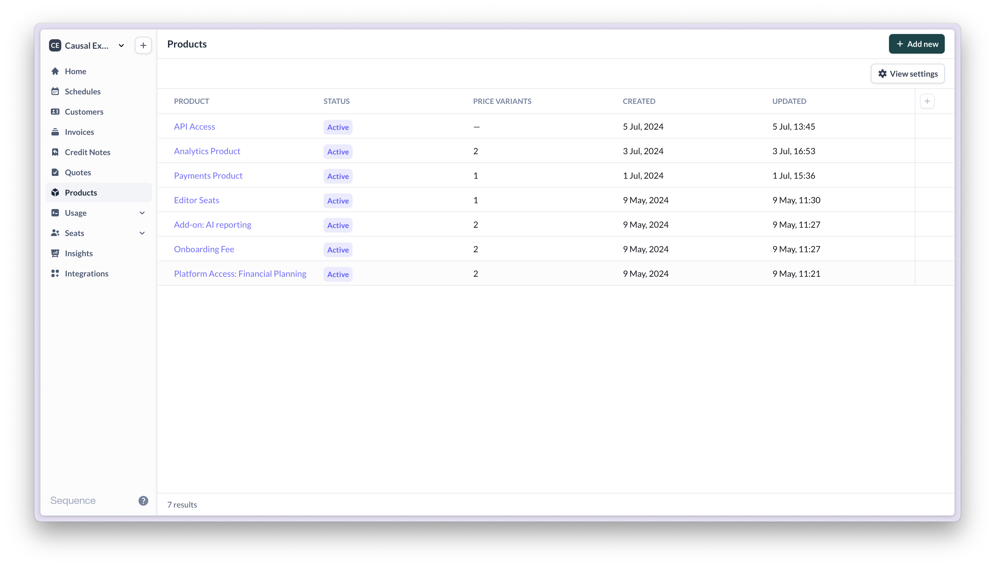 Product Catalogue