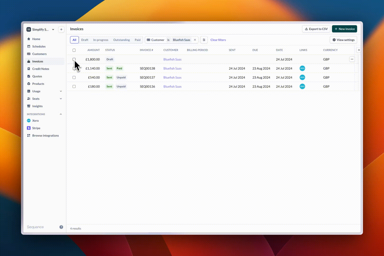Sync an invoice to Xero