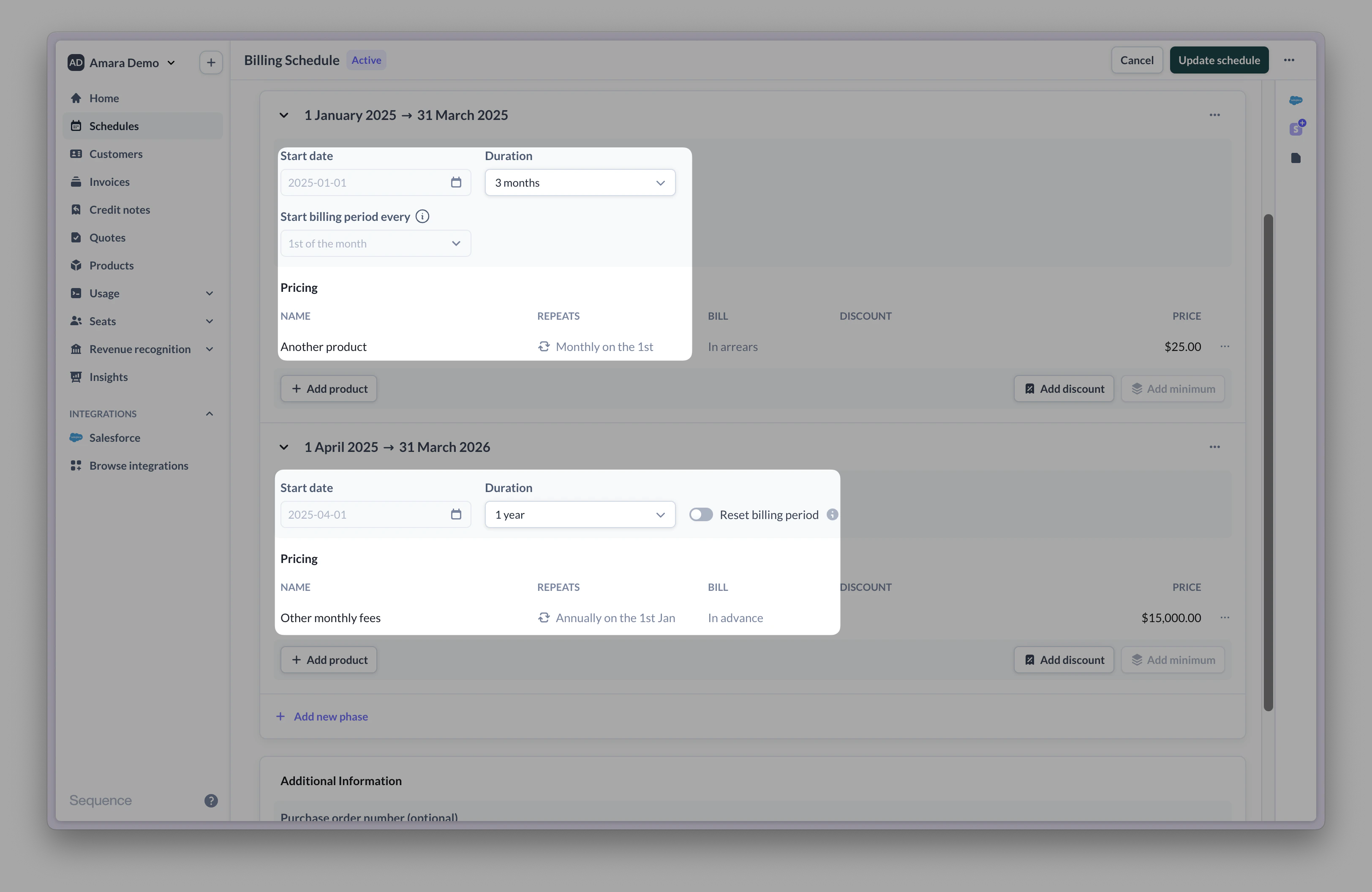 Continue existing billing periods