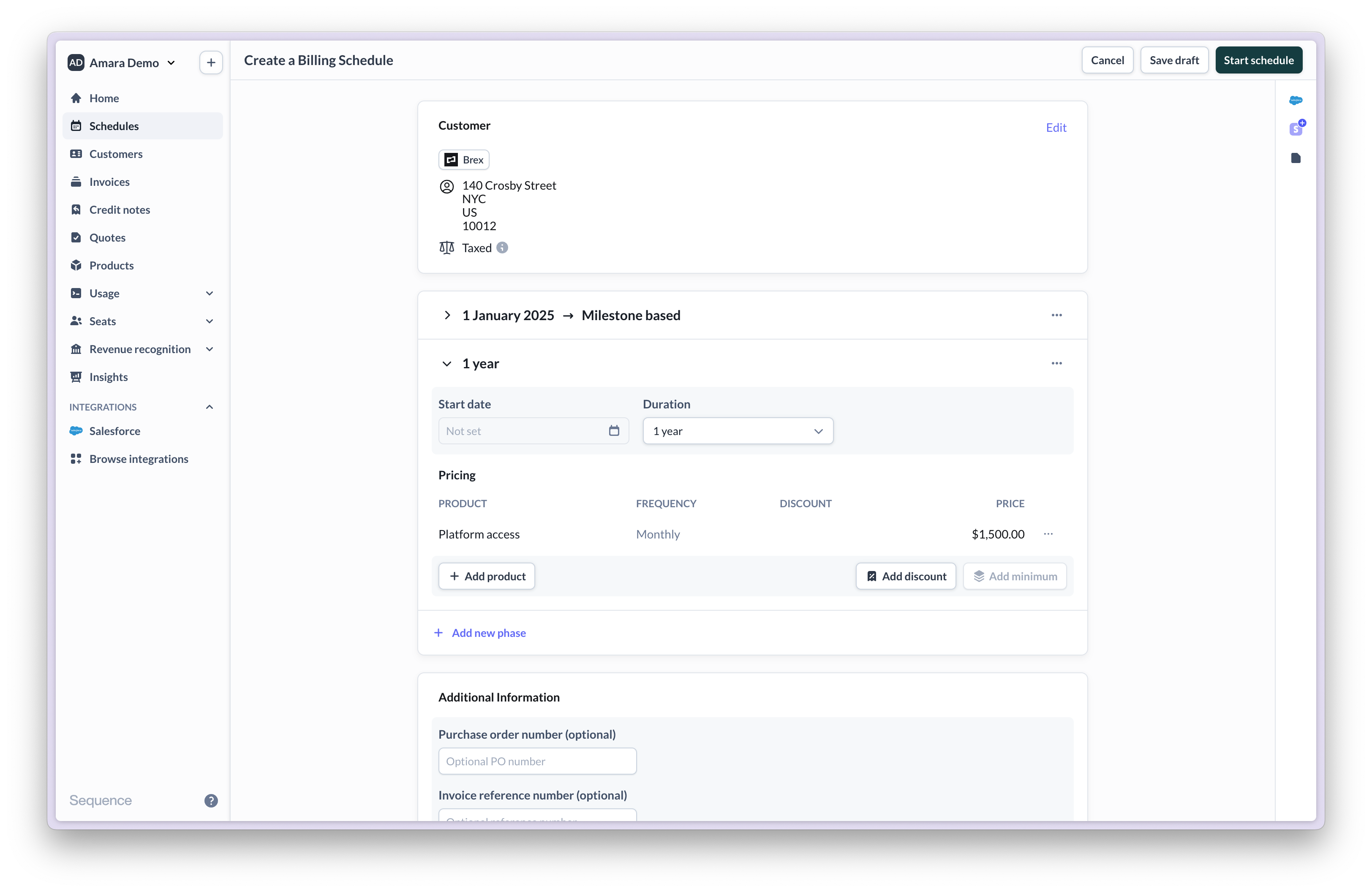 Create a billing milestone