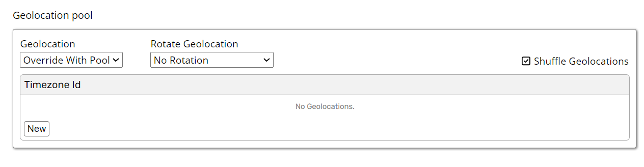 Geolocation pool override settings