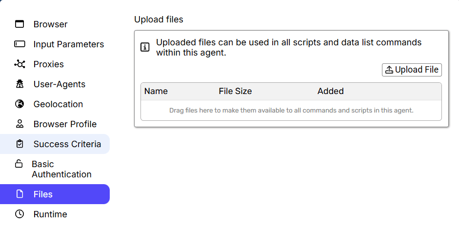Uploaded Agent files