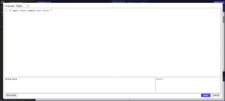 Example Branch command condition
