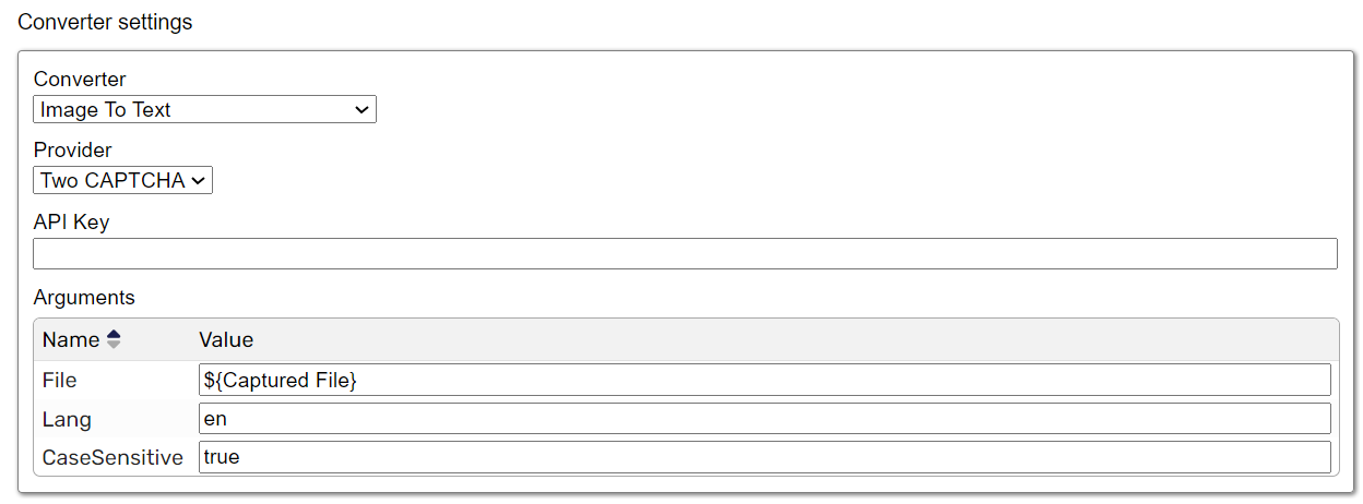 Convert Content converter settings