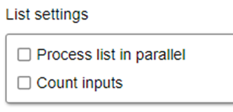 Data List processing settings